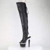 Pleaser SPECTATOR-3030 Black Laced Overknee Boots