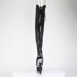Pleaser SPECTATOR-3030 Black Laced Overknee Boots
