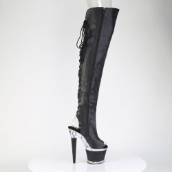 Pleaser SPECTATOR-3030 Black Laced Overknee Boots