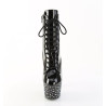 Pleaser STARDANCE-1020 Black Patent Silver Strass Boots