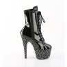 Pleaser STARDANCE-1020 Black Patent Silver Strass Boots