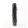 Pleaser STARDANCE-1020 Black Vegan Leather Silver Stras