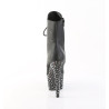 Pleaser STARDANCE-1020 Black Vegan Leather Silver Stras