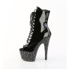 Pleaser STARDANCE-1021 Black Patent Silver Strass Boots