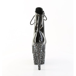 Pleaser STARDANCE-1021 Black Patent Silver Strass Boots