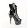 Pleaser STARDANCE-1021 Black Patent Silver Strass Boots