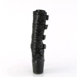Pleaser ADORE-1046 Black Vegan Leather Ankle Boots