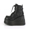 Demonia STOMP-13 Black Punk Goth Platform Wedge Boots
