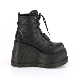 Demonia STOMP-13 Black Punk Goth Platform Wedge Boots