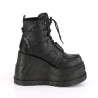 Demonia STOMP-13 Black Punk Goth Platform Wedge Boots