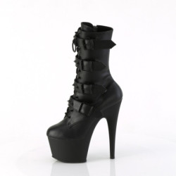 Pleaser ADORE-1046 Black Vegan Leather Ankle Boots