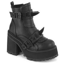 Demonia ASSAULT-72 Black Vegan Platform Women Boots