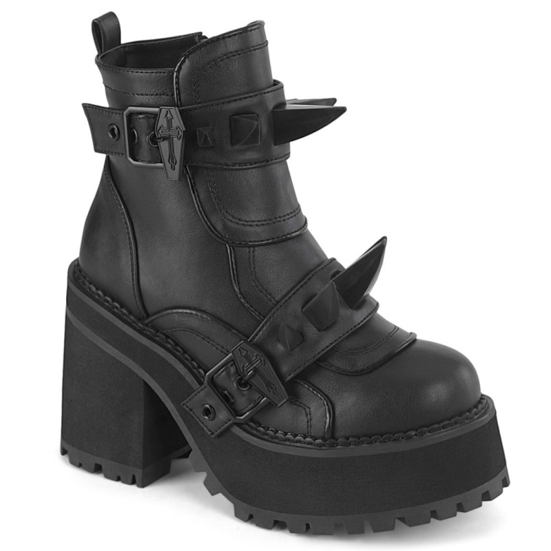 Demonia ASSAULT-72 Black Vegan Platform Women Boots Demonia ASSAULT-72 Black Vegan Platform Women Boots