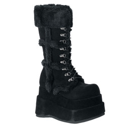 Demonia BEAR-202 Black Vegan Platform Women Boots
