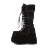 Demonia BEAR-202 Black Vegan Platform Women Boots
