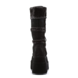 Demonia BEAR-202 Black Vegan Platform Women Boots