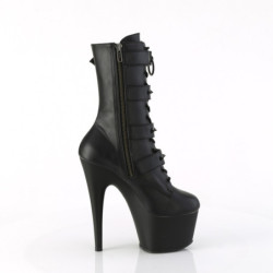 Pleaser ADORE-1046 Black Vegan Leather Ankle Boots