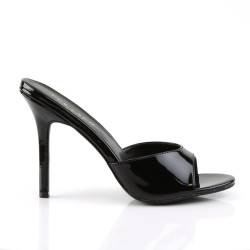 Pleaser CLASSIQUE-01 Black Patent High Heeled Mules