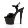 Pleaser DELIGHT-1020 Black Leather Women Ankle Boots