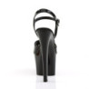 Pleaser DELIGHT-1020 Black Leather Women Ankle Boots
