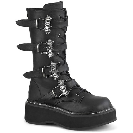 Demonia EMILY-322 Black Platform Buckle Boots Women