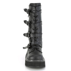 Demonia EMILY-322 Black Platform Buckle Boots Women