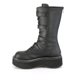Demonia EMILY-322 Black Platform Buckle Boots Women