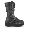 Demonia EMILY-322 Black Platform Buckle Boots Women