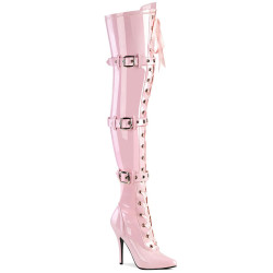 Pleaser SEDUCE-3028 Rose Buckle Thigh High Boots