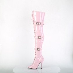 Pleaser SEDUCE-3028 Rose Buckle Thigh High Boots