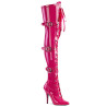 Pleaser SEDUCE-3028 Pink Buckle Thigh High Boots