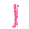 Pleaser SEDUCE-3028 Pink Buckle Thigh High Boots