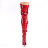 Pleaser SEDUCE-3028 Red Buckle Thigh High Boots