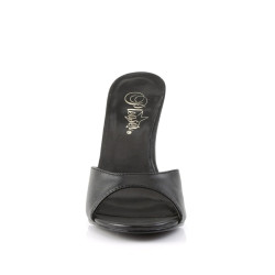 Pleaser CLASSIQUE-01 Black Kid Vegan High Heeled Mules