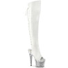 Pleaser SPECTATOR-3019 White Laced Overknee Boots