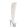 Pleaser SPECTATOR-3019 White Laced Overknee Boots