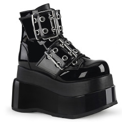 Demonia BEAR-104 Black Patent Vegan Platform Women Boots