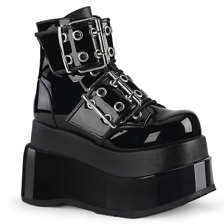 Demonia BEAR-104 Black Patent Vegan Platform Women Boots