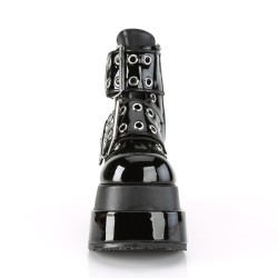 Demonia BEAR-104 Black Patent Vegan Platform Women Boots