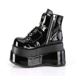 Demonia BEAR-104 Black Patent Vegan Platform Women Boots