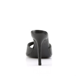Pleaser CLASSIQUE-01 Black Kid Vegan High Heeled Mules