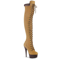 Pleaser DELIGHT-3000TL Tan Vegan Leather Brown Sale