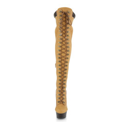 Pleaser DELIGHT-3000TL Tan Vegan Leather Brown Sale