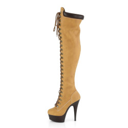 Pleaser DELIGHT-3000TL Tan Vegan Leather Brown Sale