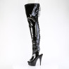 Pleaser DELIGHT-4017 Black Heeled Crotch High Boots