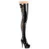 Pleaser DELIGHT-4050 Black Heeled Crotch High Boots