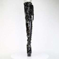 Pleaser DELIGHT-4050 Black Heeled Crotch High Boots