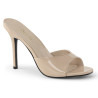 Pleaser CLASSIQUE-01 Nude Patent High Heeled Mules