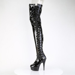 Pleaser DELIGHT-4050 Black Heeled Crotch High Boots