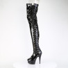 Pleaser DELIGHT-4050 Black Heeled Crotch High Boots